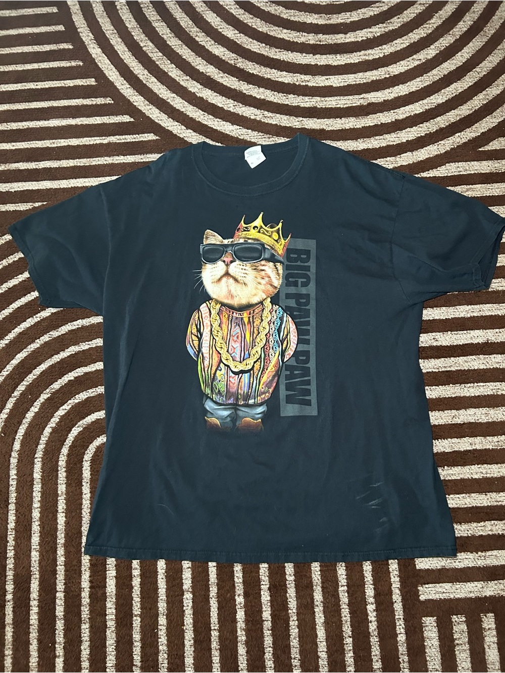 Men's DOM "Big Paw Paw" Notorious BIG Biggies Smalls Rap Cat Graphic XL